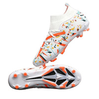 Chaussures de football montantes et basses, chaussures de futsal, chaussures de football FG HG AG en tissu extensible et maille respirante