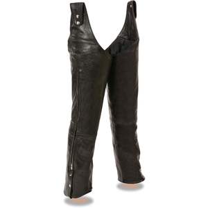 2025 cuir hommes réglable côté Snap sans ceinture Chaps noir moto et Auto course porter SH1198 - Product Image 2