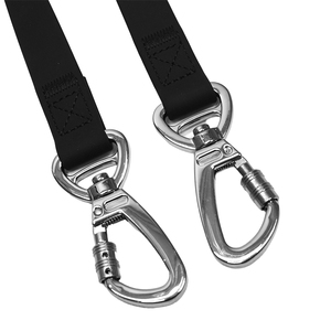 Laisse pour chien noire imperméable en PVC avec plusieurs anneaux en D et mousqueton verrouillable pour la promenade en extérieur, personnalisation disponible - Product Image 4