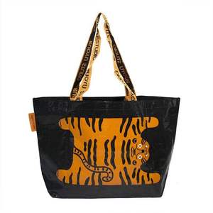 OEM/ODM Custom <b>Duffel</b> <b>Bag</b> Eco-Friendly Laminated PP Woven Reusable Nylon Zipper Closure Shoulder Handle Custom Logo Promotional - Product Image 3