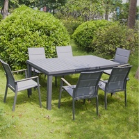 Mobilier Jardin Dîner Table en aluminium Transformateur à rallonge Balcon Hôtel Restaurant Café Table à manger extensible d'extérieur