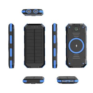 Batterie externe solaire sans fil étanche 10000 mAh avec logo personnalisable et lampe de camping intégrée pour situations d'urgence en extérieur - Product Image 6