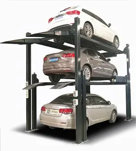 3-Level Multiple Post Car Parking Lift Plastic Stack Parking Lift for 3 Cars for Car Parking Lot