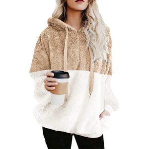 Sudadera con Capucha FOXA Sherpa para Mujer, Manga Larga, Forro Polar, Cálida para Invierno, con Bolsillos, Antipelusas - Product Image 2
