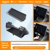 Pour Tesla modèle Y Juniper/Model3 Highland sous écran boîte de rangement cachée ABS plateau de rangement magnétique accessoires intérieurs