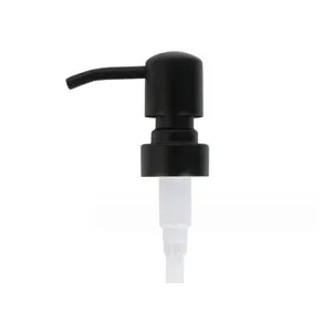 304 Stainless Steel Matte Black Lotion Pump 28mm Stainless Steel Metal Pump For Lotion Bottle