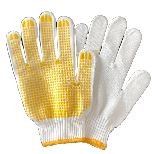 China Big Factory Good Price Cotton pvc dots PPE Safety Gloves Nitrile Dispenser Glove pvc dotted gloves