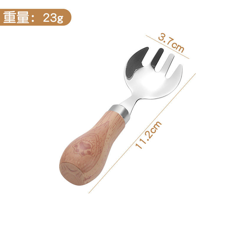 ช้อนสลัดสำหรับเด็ก ลายไม้