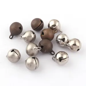 Vintage Brass Silver Matte Silver Small Jewelry Jingle Bells Pet Hanging Metal Bell Christmas Decoration Bells For Crafts-15mm