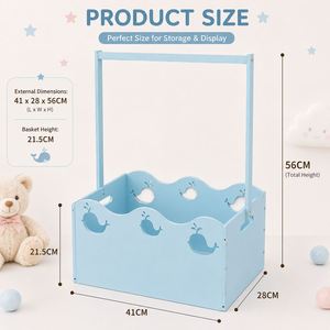 <b>Wooden</b> Storage Moon <b>Star</b> Cloud Nursery Organizer Kids Clothes Toys Gift Display Baby Shower Decorative Basket - Product Image 2