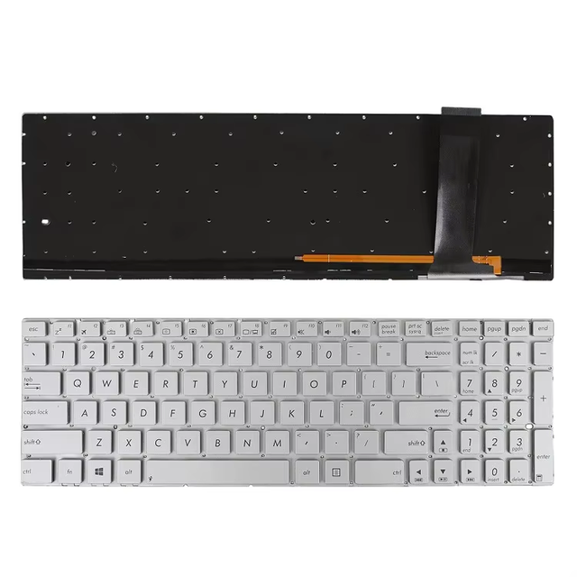 Brand New SILVER Backlit US Laptop Keyboard for ASUS N56 N550 N56V U500VZ N76 N76VM N76VJ