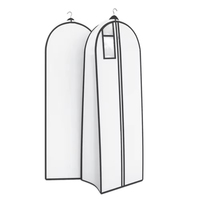 Housse de rangement pour robe de mariée longue personnalisée avec logo, sac de protection pour vêtements en non-tissé avec fenêtre transparente