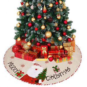 Nouvel article 2026 : Décoration de Noël en lin brodé, motif 'Arbre sous le tablier du vieil homme', pour habiller la jupe ou la robe - Product Image 3