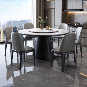<b>Dining</b> <b>Table</b> And Chair <b>Set</b> <b>Round</b> Modern Minimalist Solid Wood 8 Piece <b>Dining</b> Room <b>Set</b> - Product Image 3