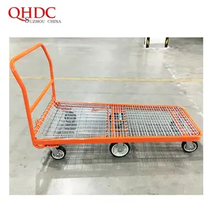 Transport Trolley Cart Heavy Duty Platform Truck Warehouse Transport Trolley Push Cart With 6 Wheels