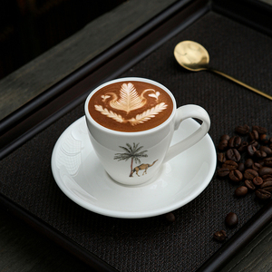 Set di Tazze da Caffè e Tè in Ceramica Stile Arabo Vintage 80ml, Design Moderno Minimalista, Lavabili in Lavastoviglie e Utilizzabili in Microonde - Product Image 4