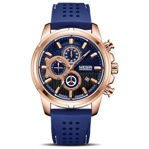 Heren Horloges Topmerk Luxe Megir Siliconen Mode Sport Horloge Chronograaf Heren Horloge Relogio Masculino Reloj Klok Heren