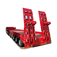 Semi-remorque à plateau bas de 3 essieux, 30 tonnes, 13 m, pour le transport de conteneurs, avec échelle mécanique, plateau plat robuste, plateforme basse