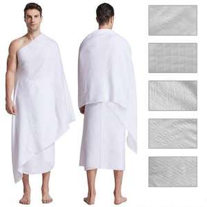 Hajj Ihram Juego de toallas de muselina Ihram Hajj y Umrah Set Bordado personalizado Poliéster Haji Ihram Ropa Hajj Juego de toallas - Product Image 1