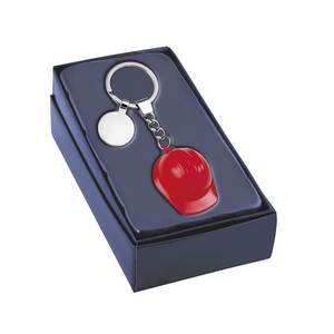 Llavero de Metal Rojo con Forma de Casco, D=40mm, Estilo Único y Duradero - Product Image 2