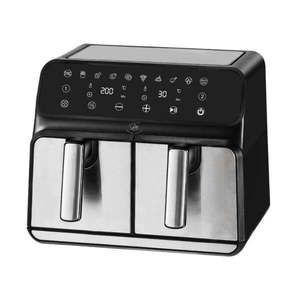 9 L digitale friggitrice ad aria senza olio doppio cestino moderno in acciaio inox forma quadrata con controllo digitale fonte di energia elettrica - Product Image 1