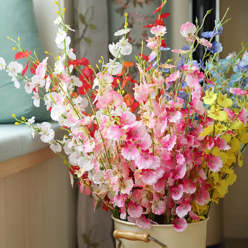 Orquídeas artificiales flores falsas de seda bailando señora orquídea flores de tallo largo a granel para el hogar boda fiesta interior al aire libre Decora