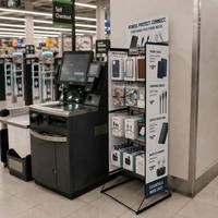 Étuis de téléphone pliables à grille, batteries externes, supports de téléphone, écouteurs et présentoirs pour accessoires de téléphonie pour magasins de détail