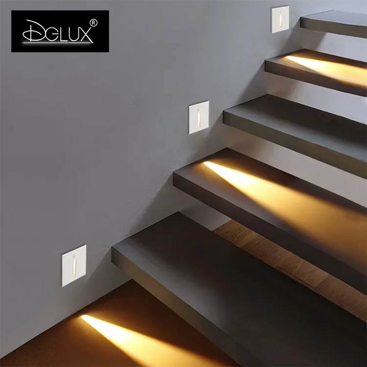 DGLUX Led Stair Light Step Sensor Outdoor Waterproof Aluminum Floor Lamp Indoor Modern Embedded Corner Wall Lighting