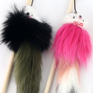 Juguete para Gatos Ecológico de 40 cm, Estilo Clásico Simple, de Madera y Plástico, con Plumas y Ratón, para Jugar - Product Image 2