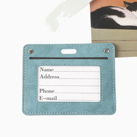 Porte-badge créatif vintage en cuir PU, étui portable pour cartes de visite et badges professionnels