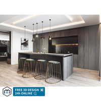 Armoire de cuisine modulaire RTA en MDF moderne personnalisée George Group avec revêtement en marbre artificiel