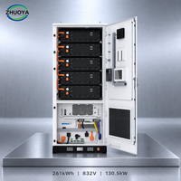 Armoire de stockage d'énergie liquide IP54 261 kWh 832V LiFePO4 avec suppression d'incendie par aérosol, large plage de température (-20 à 50°C) BESS