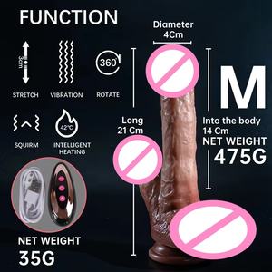 Pénis en silicone liquide haute simulation, électrique, télescopique, vibrant, chauffant, avec goût, rechargeable par USB, 475g, pour le flirt sexuel - Product Image 5