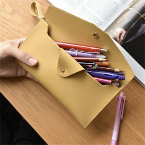 Hete Aanbieding PU Lederen Etui School Penmap met Riempje Studenten Schrijfwaren Grote Capaciteit Pen Verpakkingszakken voor Cadeaus - Product Image 2