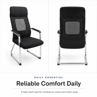 Chaise de réunion commerciale en maille pour salle d'attente, chaise de visiteur pour personnel de bureau, chaise de formation à pieds fixes en arc
