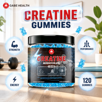 Gommes à mâcher à la saveur de myrtille à la créatine pour adultes, favorisent la croissance musculaire, la force, l'endurance, complément alimentaire sportif