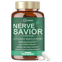 Complément en capsules NERVE SAVIOR à marque privée OEM pour adultes, faible en sucre, naturel, sans gluten, pour la santé des nerfs, l'énergie quotidienne et le bien-être général