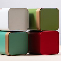 Boîte en métal carrée de qualité alimentaire pour biscuits, bonbons, thé, café, poudre de matcha, emballage cadeau, vente chaude