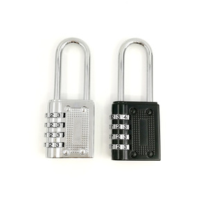 Combination <b>Pad</b> <b>Lock</b> 4 Digit 106mm Long Beam Black Zinc Alloy Gym Locker Security <b>Lock</b> 17B L - Product Image 3