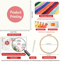 Kit de Bordado DIY para Principiantes, Set de Punto de Cruz Semiacabado para Decoración y Manualidades