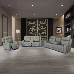 Moderno Conjunto de Sillones Reclinables Eléctricos Más Vendido, Plegable, Bluetooth, Carga Inalámbrica, Cuero Sintético Duradero, Extensible, Madera y - Product Image 5