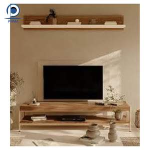 Nouveau modèle minimaliste meuble TV laque mélamine bois <span class=keywords><strong>placage</strong></span> moderne salon personnalisé meuble TV unité murale - Product Image 5