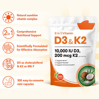 Gélules de Vitamine D3 et K2 avec Huile de Coco MK-7, Complément de Soutien Immunitaire, Meilleures Ventes Amazon/TikTok, Approvisionnement Direct Usine