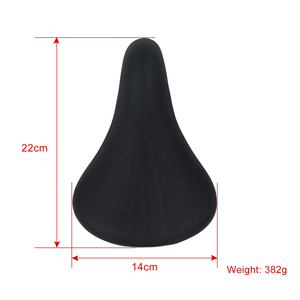 Sella per Bicicletta Nera all'Ingrosso 22x14cm 382g in Pelle PVC con Morsetto in Acciaio, Ricambi per Biciclette - Product Image 5
