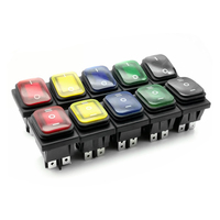 Interrupteur à bascule étanche ACP KCD4 Heavy Duty 16A 250VAC 30x22 6 broches DPDT marche/arrêt 12V 220V avec voyant LED rouge et vert certifié CE