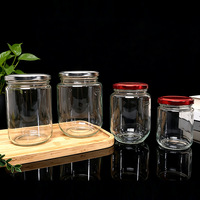 Bocaux en verre borosilicate hermétiques de qualité supérieure avec couvercles métalliques, empilables, compatibles lave-vaisselle, contenants alimentaires pour confitures, épices et projets DIY