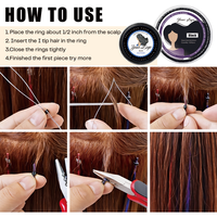Perles micro-nano préchargées avec revêtement en silicone pour extensions capillaires, 1000 pièces/rouleau, 4,0*2,0*3,0 mm, 3,0*1,6*2,0 mm