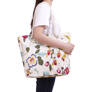 Bolsa de Playa de Lona de Algodón Reutilizable, Ecológica y Duradera Besto, con Cierre Abierto, Asa de Cuerda, Extra Grande, Personalizada, para Viajes, para Novias - Product Image 6