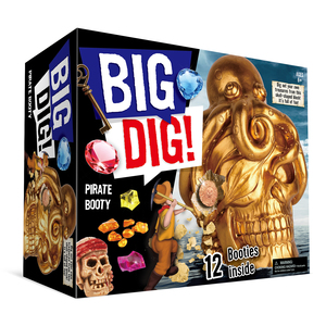 Bloques de oro sorpresa para excavar, tus tesoros, Pirata, botín, Calavera, kit de excavación grande, juego de juguetes arqueológicos de pirata, novedad - Product Image 3