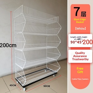 Estanterías de supermercado, estanterías de tiendas de conveniencia, estanterías de aperitivos, estanterías de rejilla multicapa, cestas inclinadas, estanterías de exhibición móviles, puestos, estanterías de almacenamiento - Product Image 4